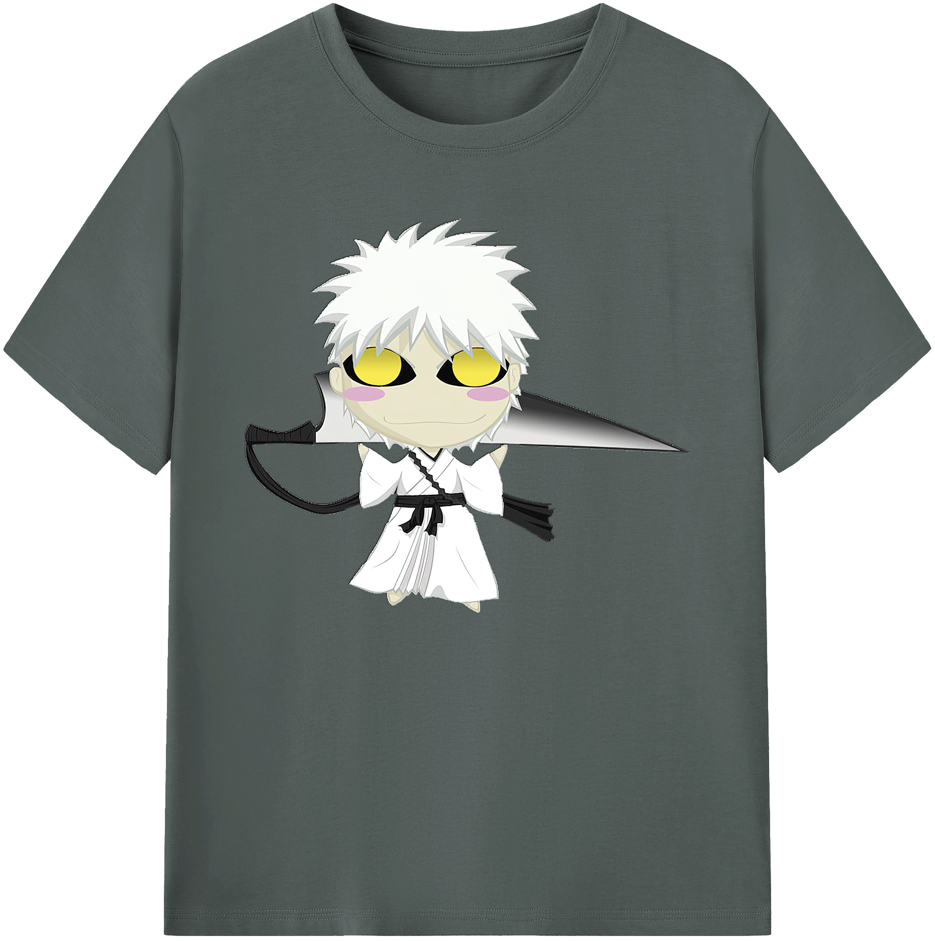 （画像用） ブリーチ 黒崎一護（くろさき いちご）BLEACH Kurosaki Ichigo 綿100％ メンズ半袖Tシャツ｜肌触りやわらか＆通気性